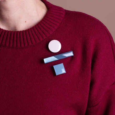 Набор Брошей - Трио - Деним