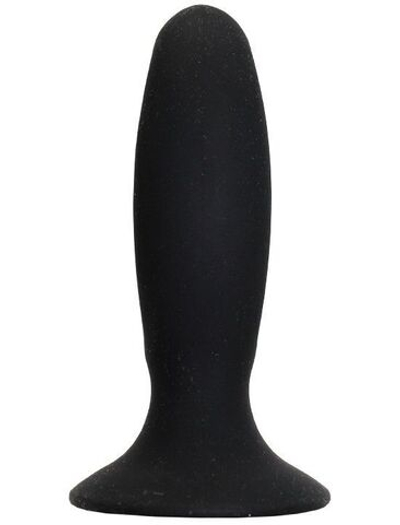 Чёрный анальный массажёр из силикона - 12 см. (Цвет: черный)