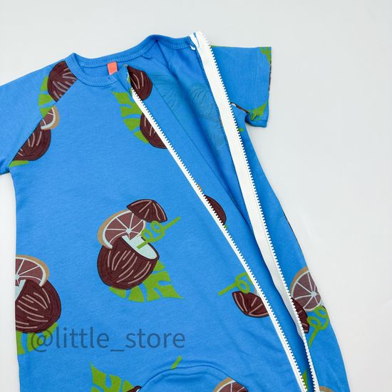 Комбинезон из футера(тонкого) Moi Noi, Кокосы на ярко-синем