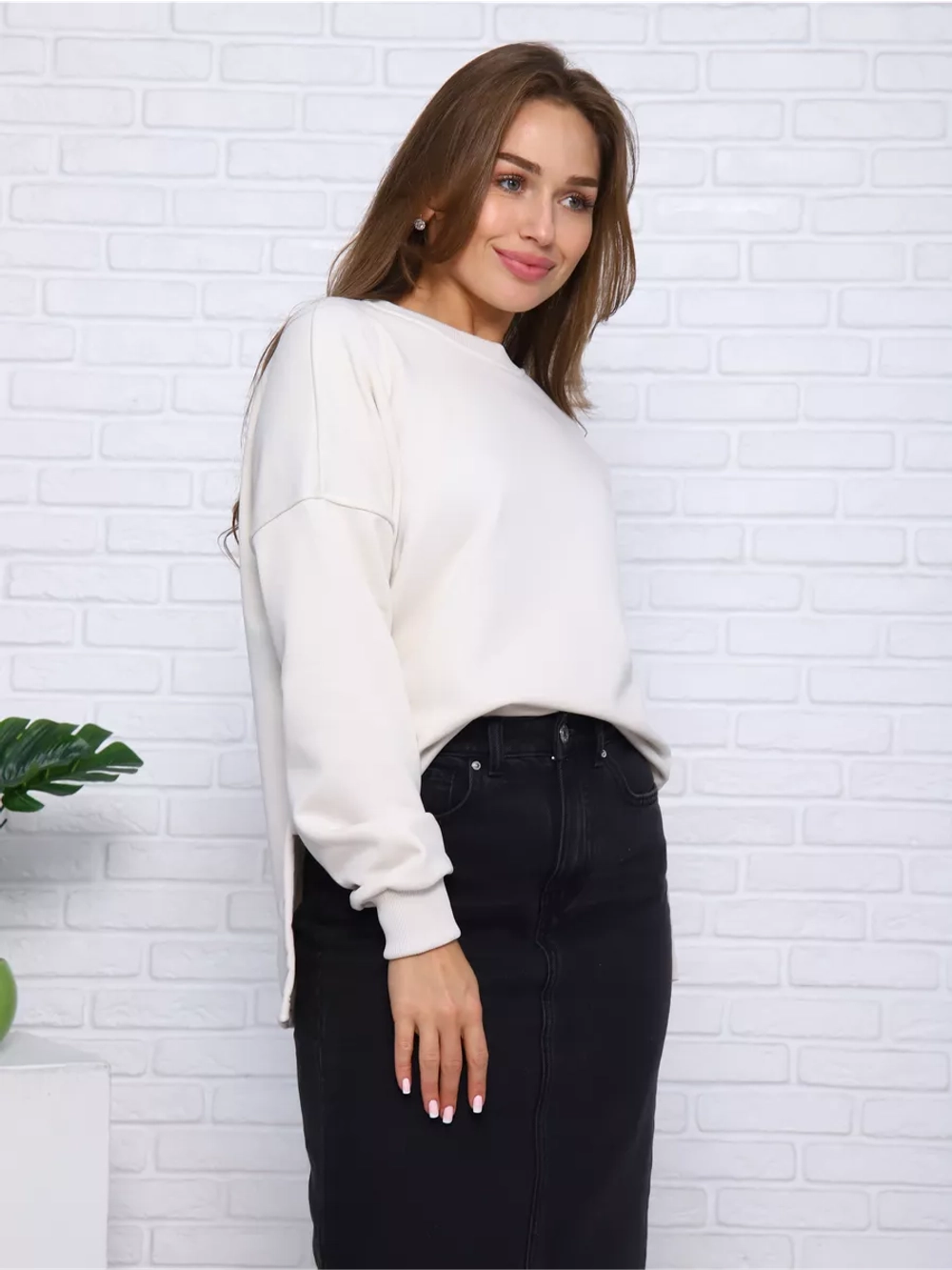 Свитшот утепленный базовый оверсайз