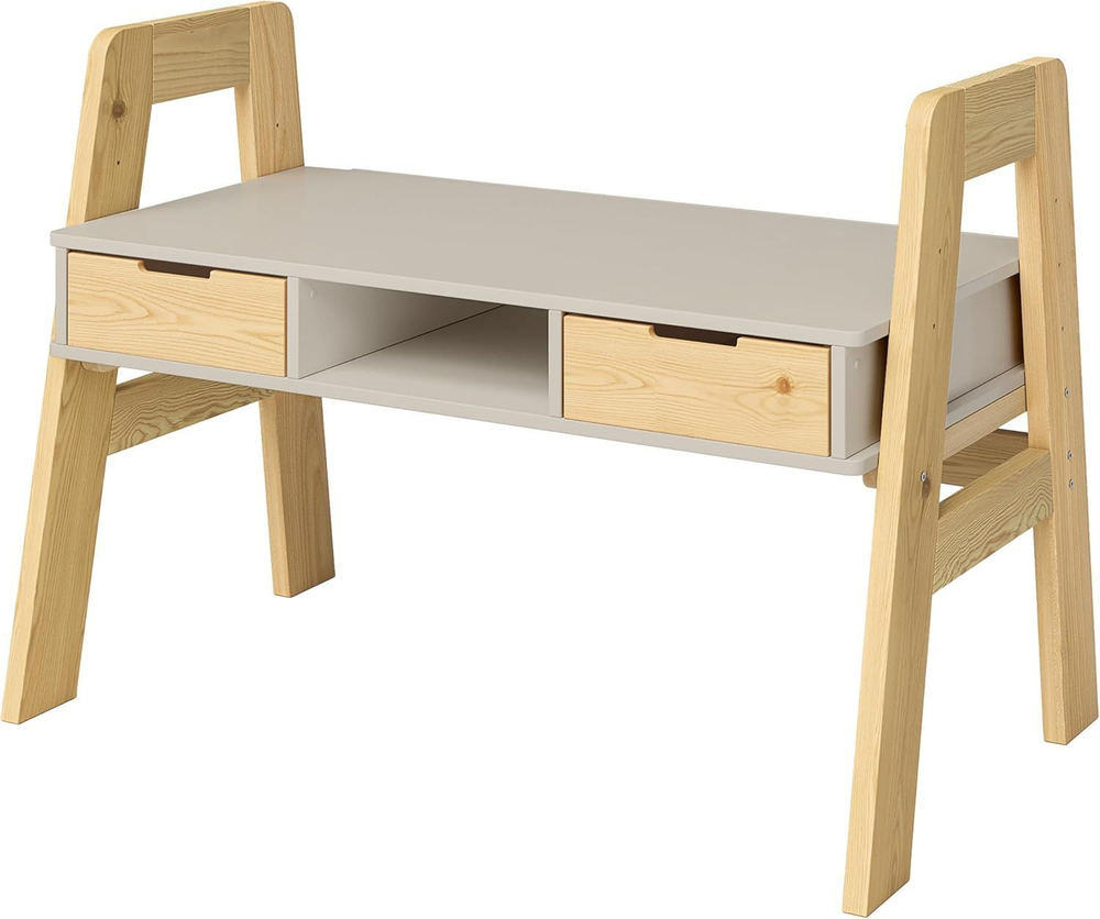 Стол письменный детский Чек / парта растущая для школьника, с ножками из массива сосны, цвет персидский жемчуг