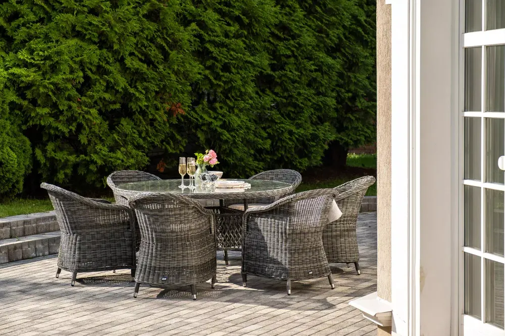 "Эспрессо–150 R" обеденная группа плетеная, цвет графит