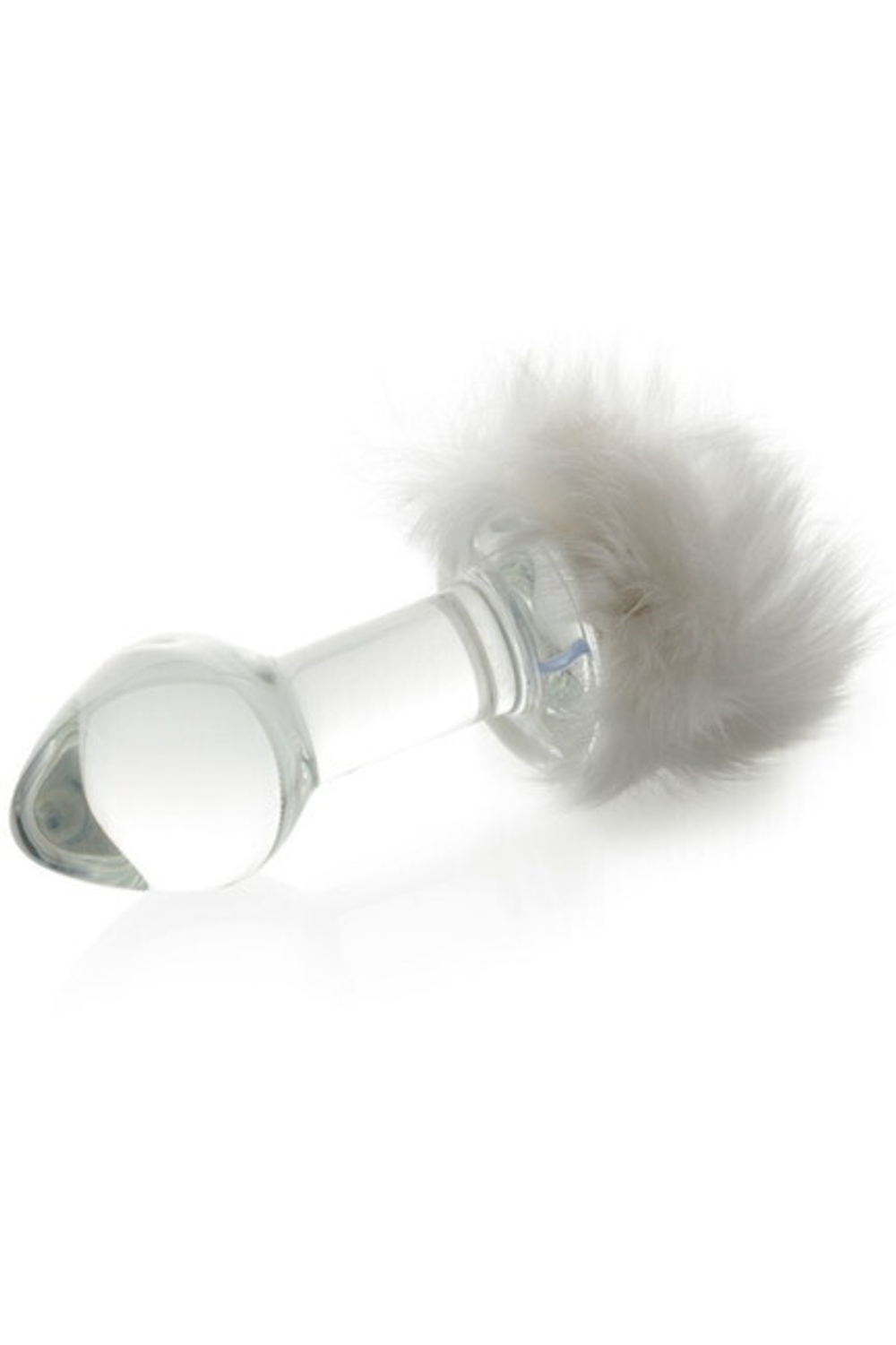 Стеклянная пробочка с пушком Sexus (прозрачный) (Цвет: прозрачный с белым)