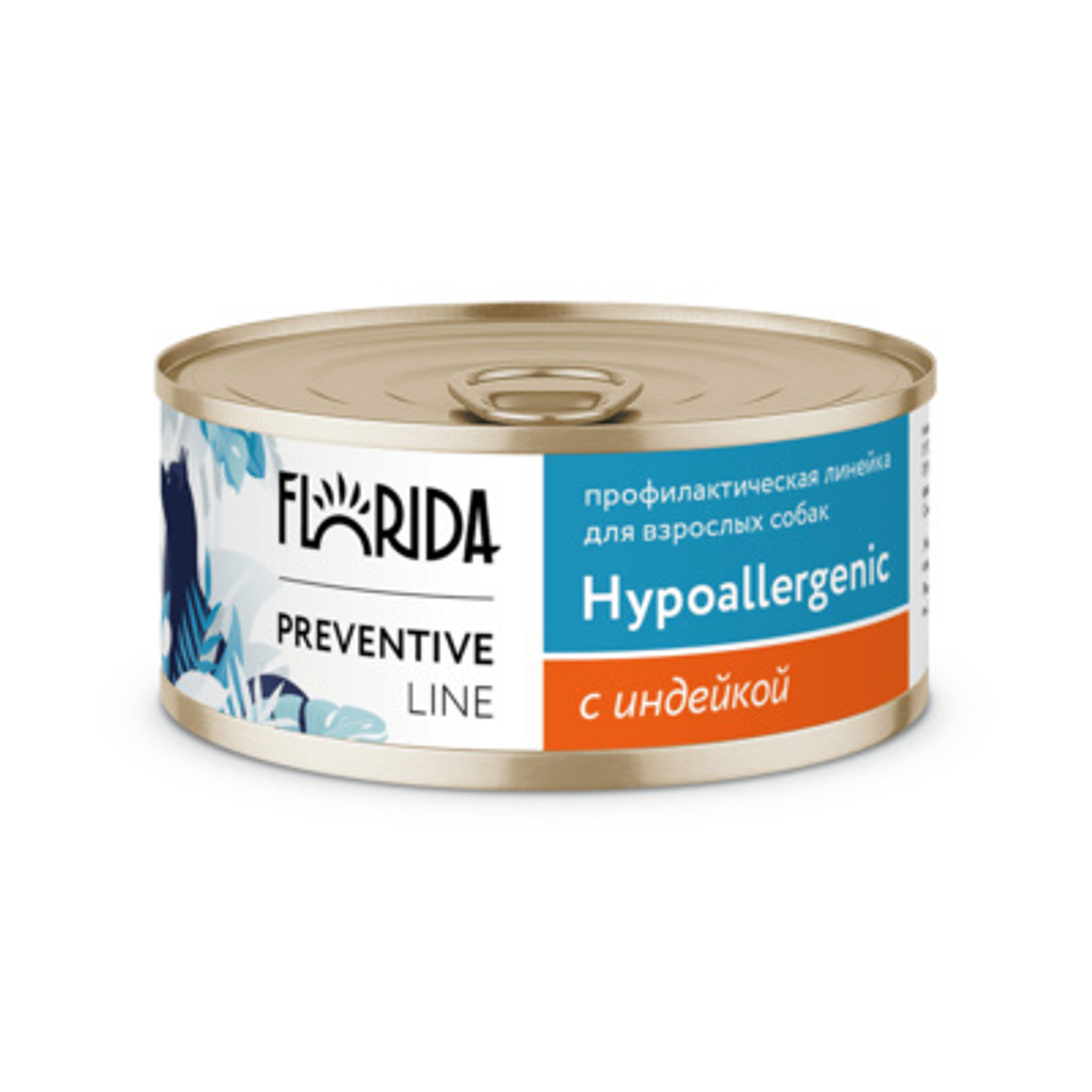 Florida Hypoallergenic Консервы для собак при пищевой аллергии, с Индейкой