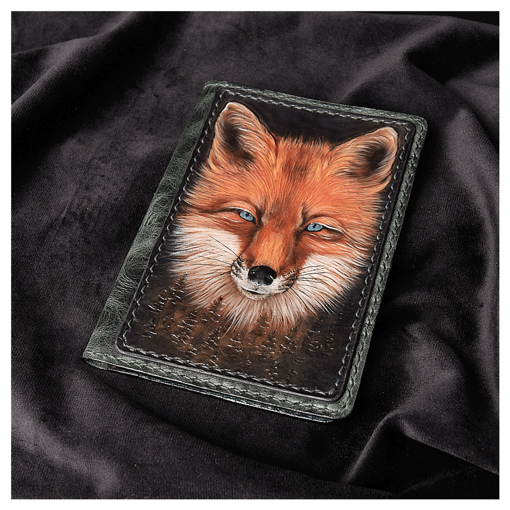 Кожаная обложка на паспорт «Лисичка»