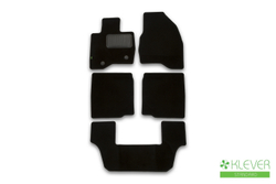 Коврики в салон для FORD Explorer, 2015-2017, 2017-2019, кроссовер, 5 шт. (текстиль) KLEVER021670101210KH