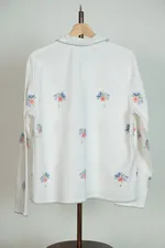 Рубашка Soeurs со Светло-Зеленым Краем / Light Green Hem Long Sleeve белая