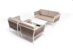 "Касабланка" лаунж-зона плетеная из роупа 4-местная, цвет бежевый