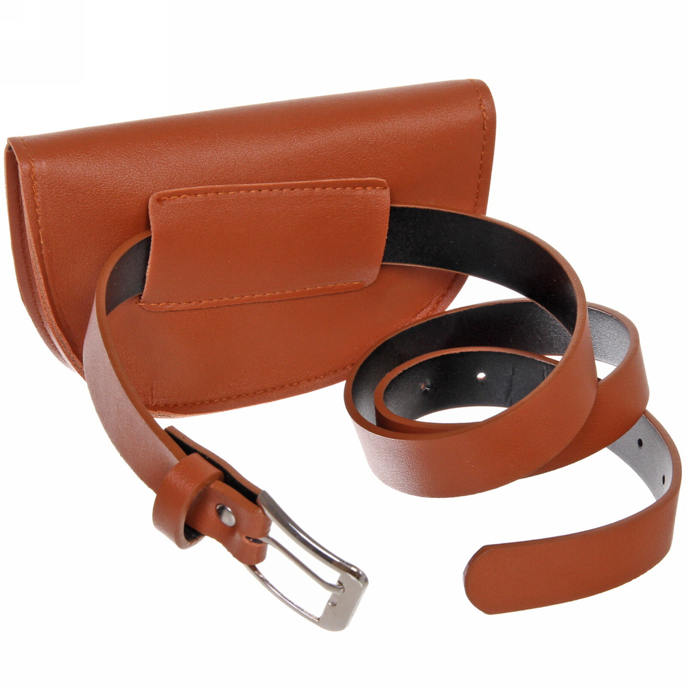 Сумка поясная «Street Fashion», цвет коричневый, 17*11*105см