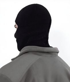 Тактическая вязаная балаклава шапка зимняя Черный