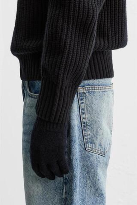 ZARA ШЕРСТЯНЫЕ ПЕРЧАТКИ, МОРСКОЙ СИНИЙ