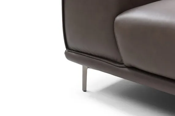 Трехместный диван Nolan 222 см из натуральной коричневой кожи