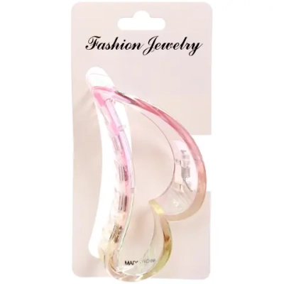 Заколка-краб для волос «Мон Пион», сердце, микс 6 цветов, 9см (Блистер)