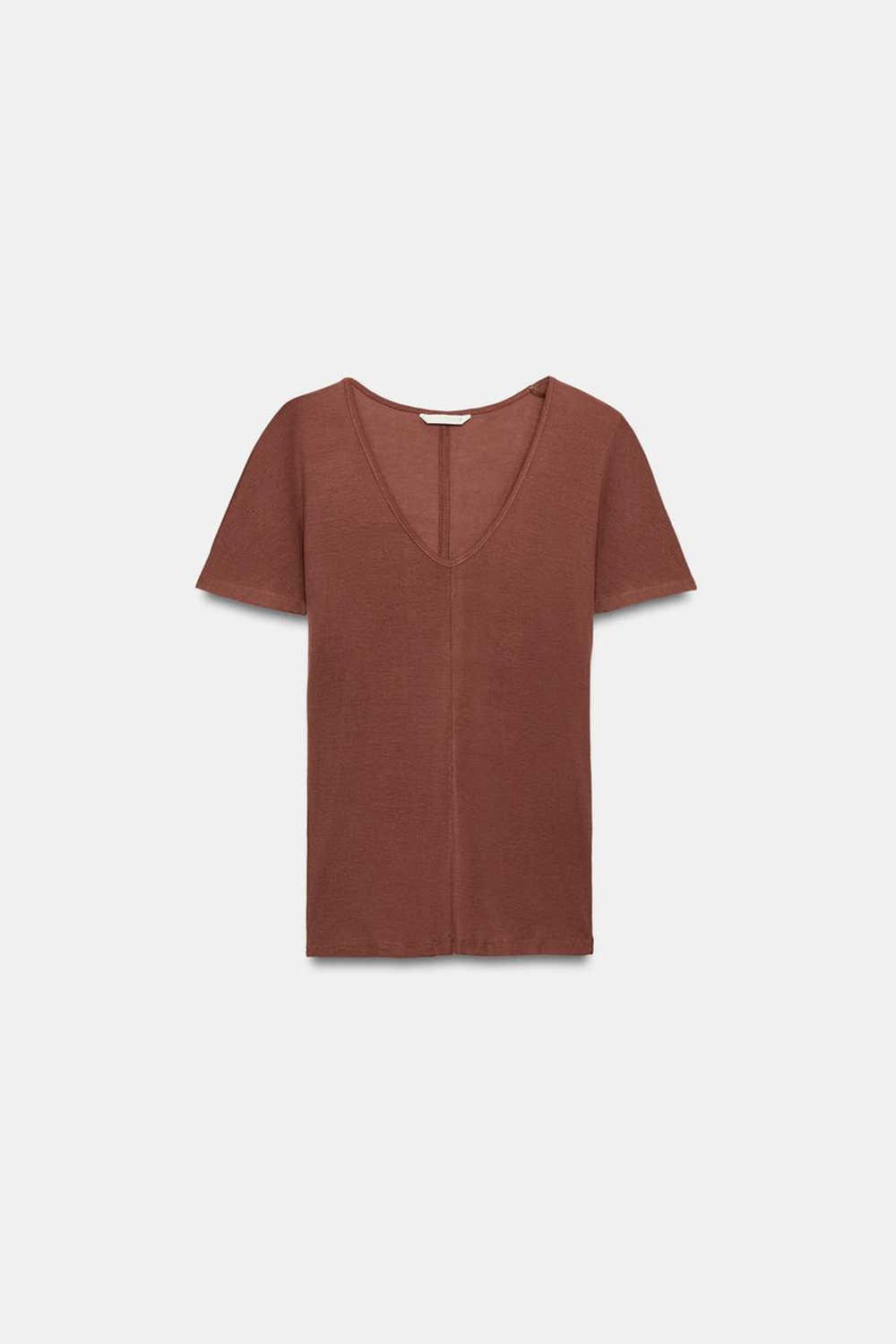 ZARA СВОБОДНАЯ ФУТБОЛКА С КОРОТКИМИ РУКАВАМИ, ЦВЕТ РОЗОВОГО МЕЛА