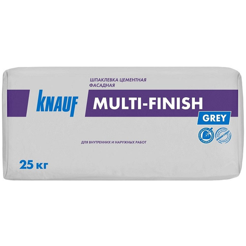 Шпатлевка цементная фасадная Knauf Мульти-финиш серая 25 кг