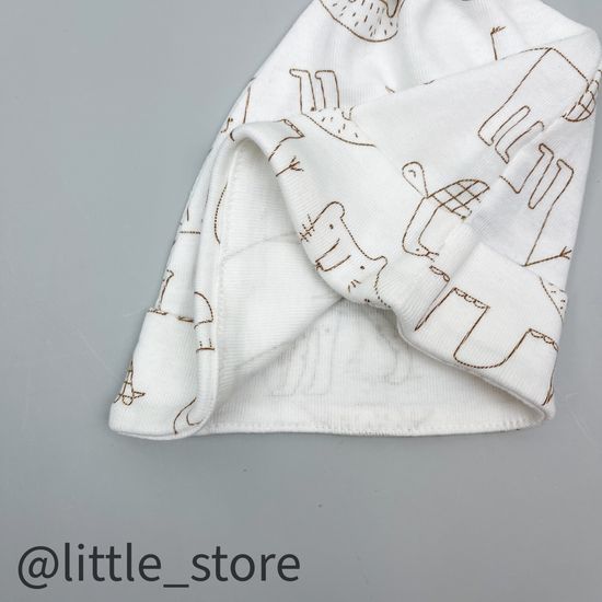 Шапочка однослойная "Я родился" звери на сахаре