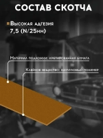 Малярный скотч 18мм*40м бумажный КОРИЧНЕВЫЙ 1 шт REMIX клейкая лента для покраски авто, ремонта / малярная лента без следов, термостойкая