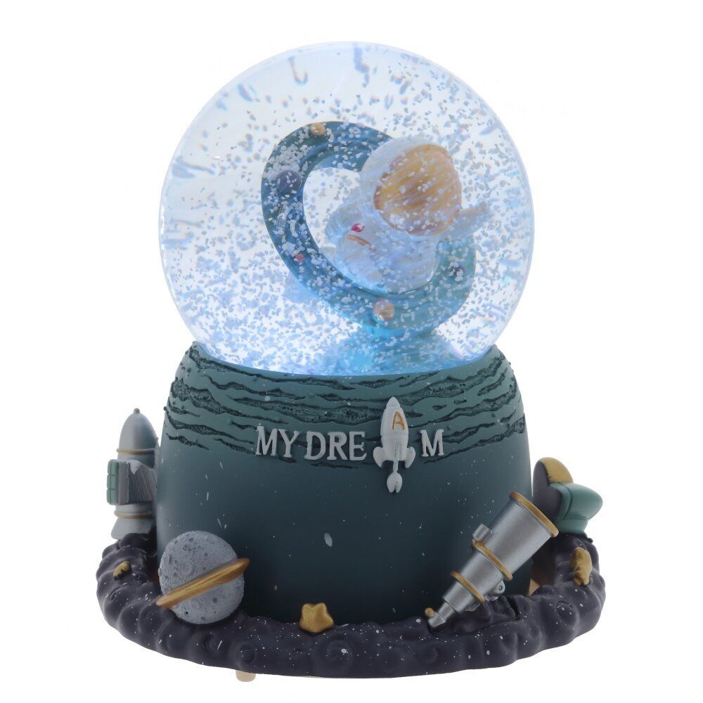 GAEM Фигурка декор "Космонавт" в стекл шаре (муз, подсвет, вьюга, движ, 3xAAA н/п), D10, L15 W15 H16,5 см