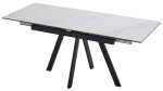 Стол М-City DISAUR Нео-2 120 Matte Белый мрамор, керамика, Черный каркас