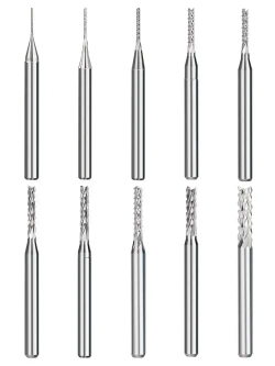 Набор фрез рашпильных кукуруза XCAN 0,8-3,175 мм для печатных плат, 10 шт.