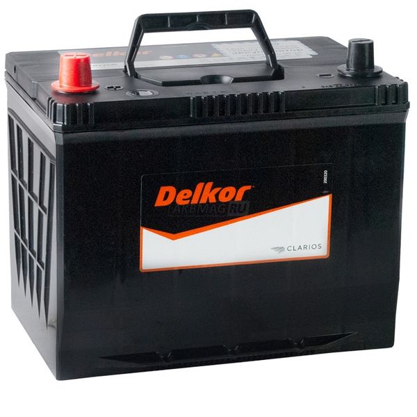 Аккумулятор автомобильный DELKOR 80L (90D26R) 680 А прям. пол. 80 Ач