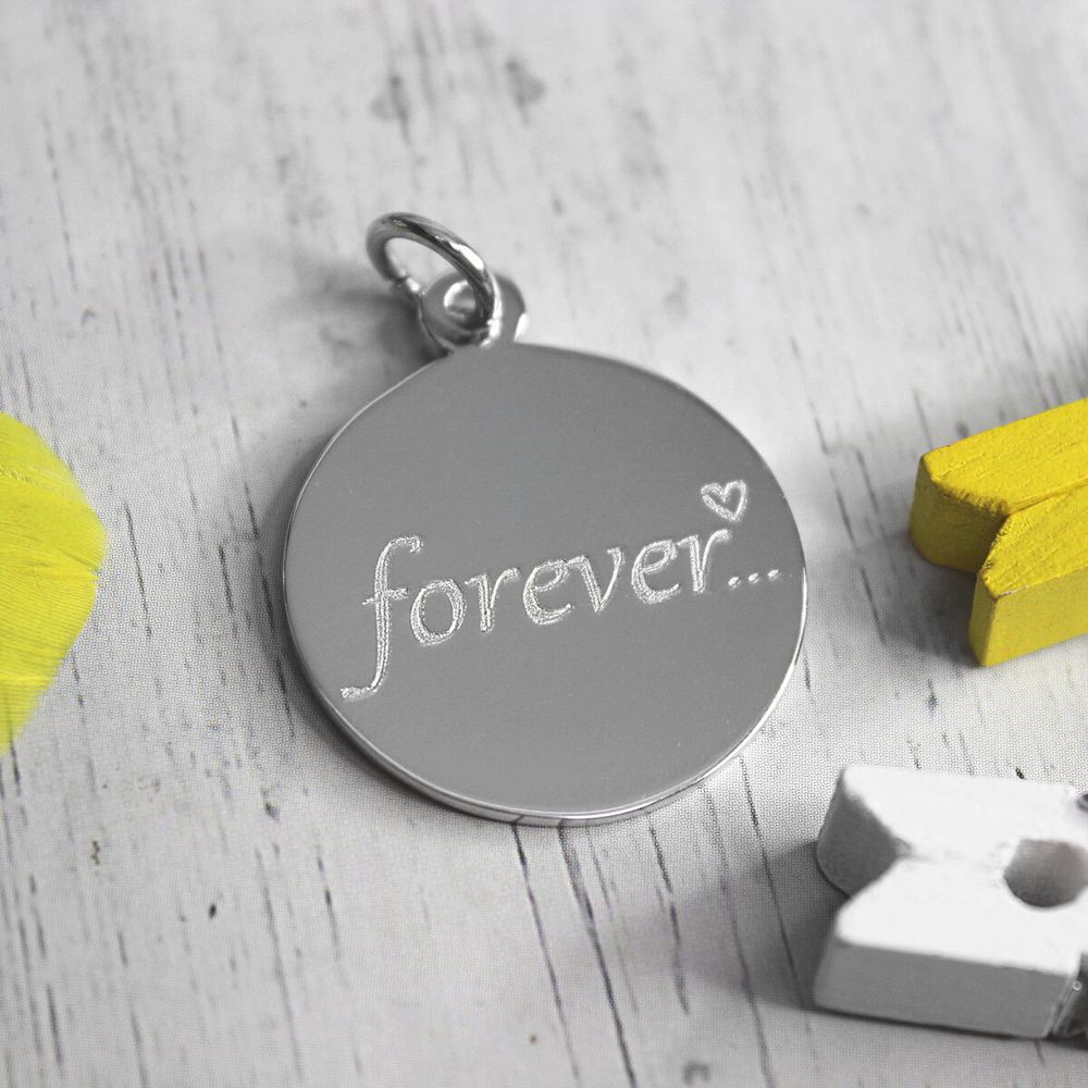 Серебряный кулон подвеска Forever с гравировкой на заказ