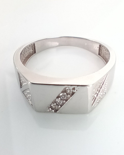 Печатка Эстерелла, серебро 925*, родирование, фианит/Ф