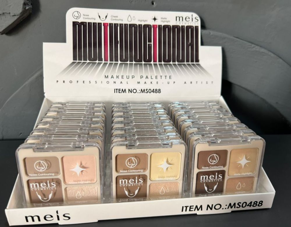 Палетка "Makeup Palette", 4 цвета (хайлайтер, контур)