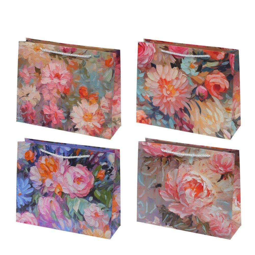 GAEM Пакет подарочный (бумага 210г/м2, блок 12шт), L32 W10 H26 см, 4в.