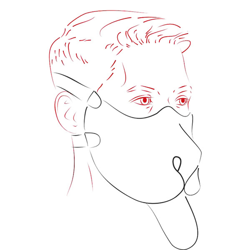 Черная неопреновая маска Дог Sitabella BDSM Accessories 3445-1