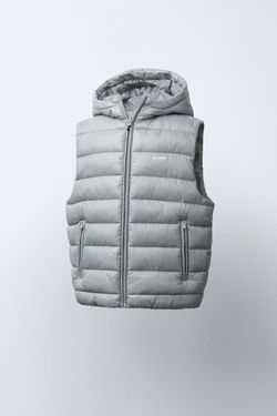 ZARA ЛЕГКИЙ ЖИЛЕТ С НАДПИСЬЮ, СЕРЫЙ