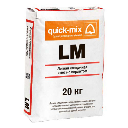 Quick-Mix LM - Теплоизоляционный кладочный раствор с перлитом, 20 кг.