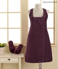 Набор женский для сауны 3 предмета  IRIS  фиолетовый Soft cotton Турция