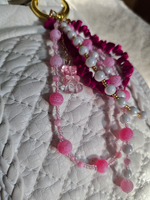 Обвес на сумку, брелок для ключей, подвеска авторская ручная работа с натуральными камнями "МИМИНИШНЫЙ"