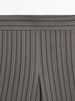 Massimo Dutti Широкие брюки в полоску, серый