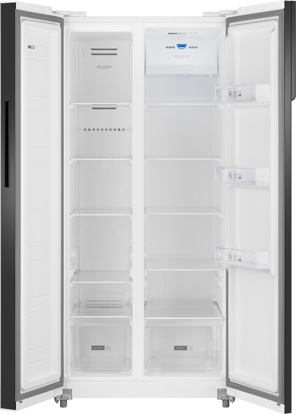 Холодильник (Side-by-Side) Weissgauff WSBS 500 Inverter NoFrost White Rock Glass (q)