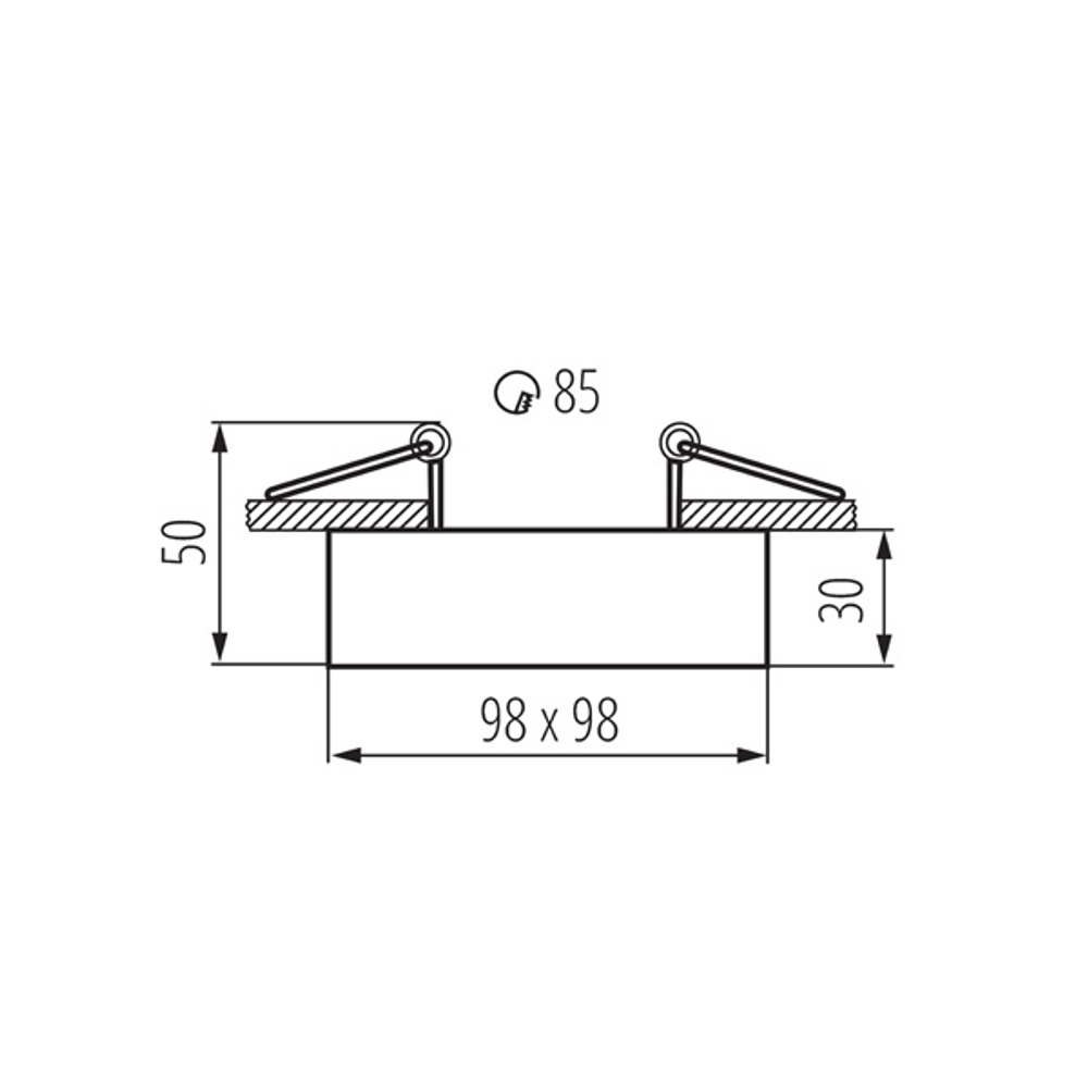 Cветильник точечный квадратный KANLUX MINI GORD DLP-50-B