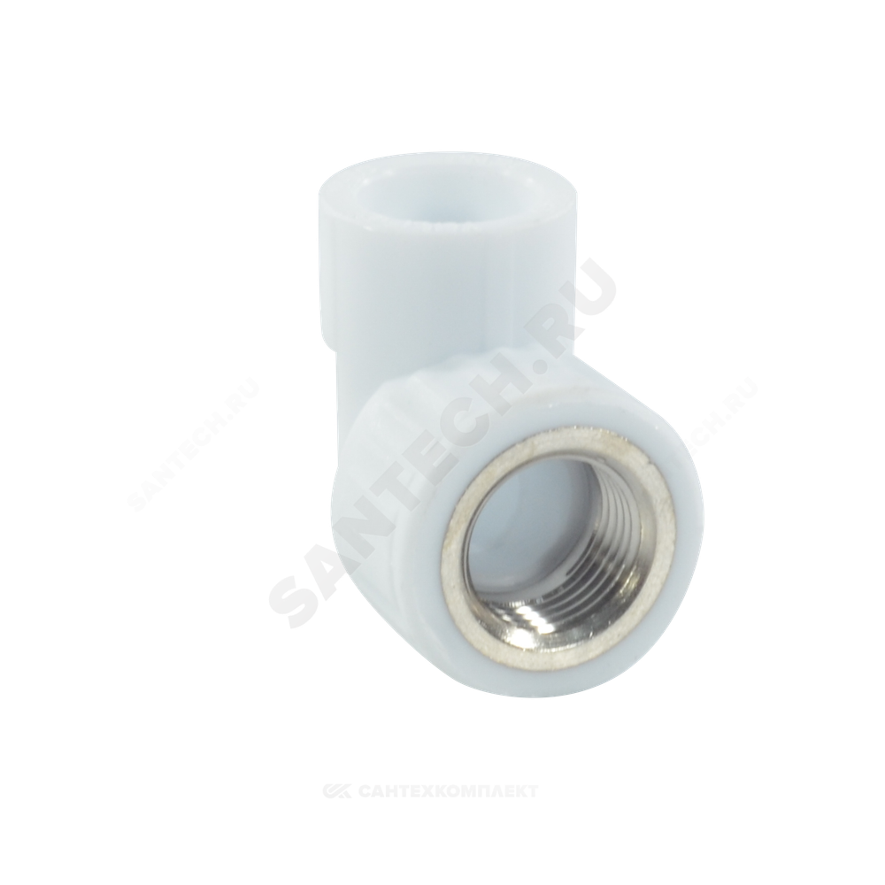 Угольник PP-R комбинированный белый Дн 25х3/4" ВР VALFEX 10125025