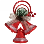 Украшение новогоднее «Колокольчики в инее» 26*19 см, Красный