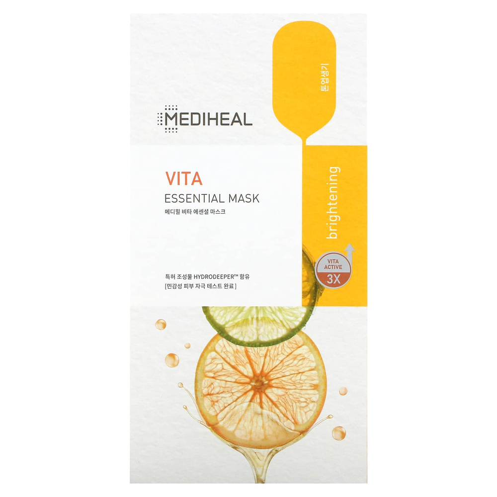 MEDIHEAL, Vita, Essential Beauty Mask, 4 шт., По 24 мл (0,81 жидк. унц.)