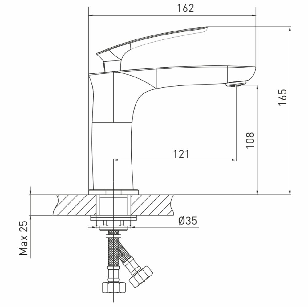 Смеситель для умывальника 26k MIXLINE ML21-04 "Elegant"