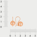 Серьги для женщин без вставки из розового золота 585 пробы (арт. 2616)