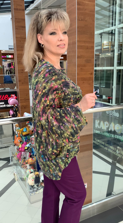 Буклированный  блузон-джемпер