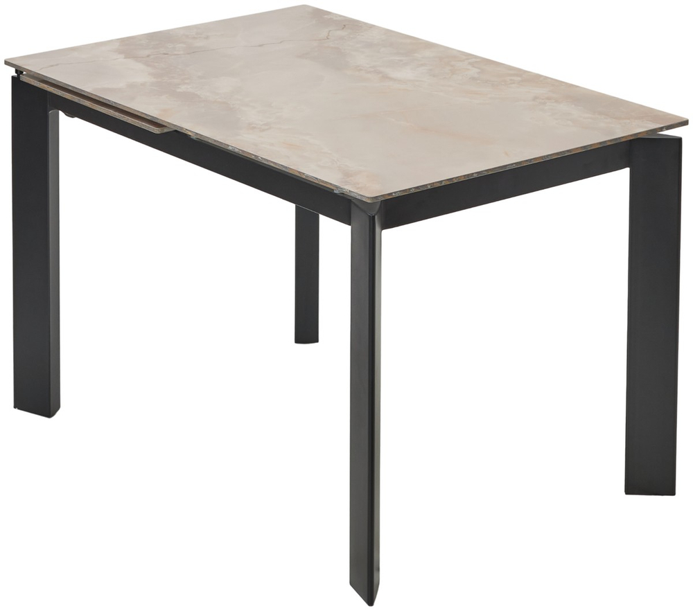 Стол М-City DISAUR Корнер (Corner) 120 Амбер Жаде (Gloss Amber Jade Solid Ceramic), Черный