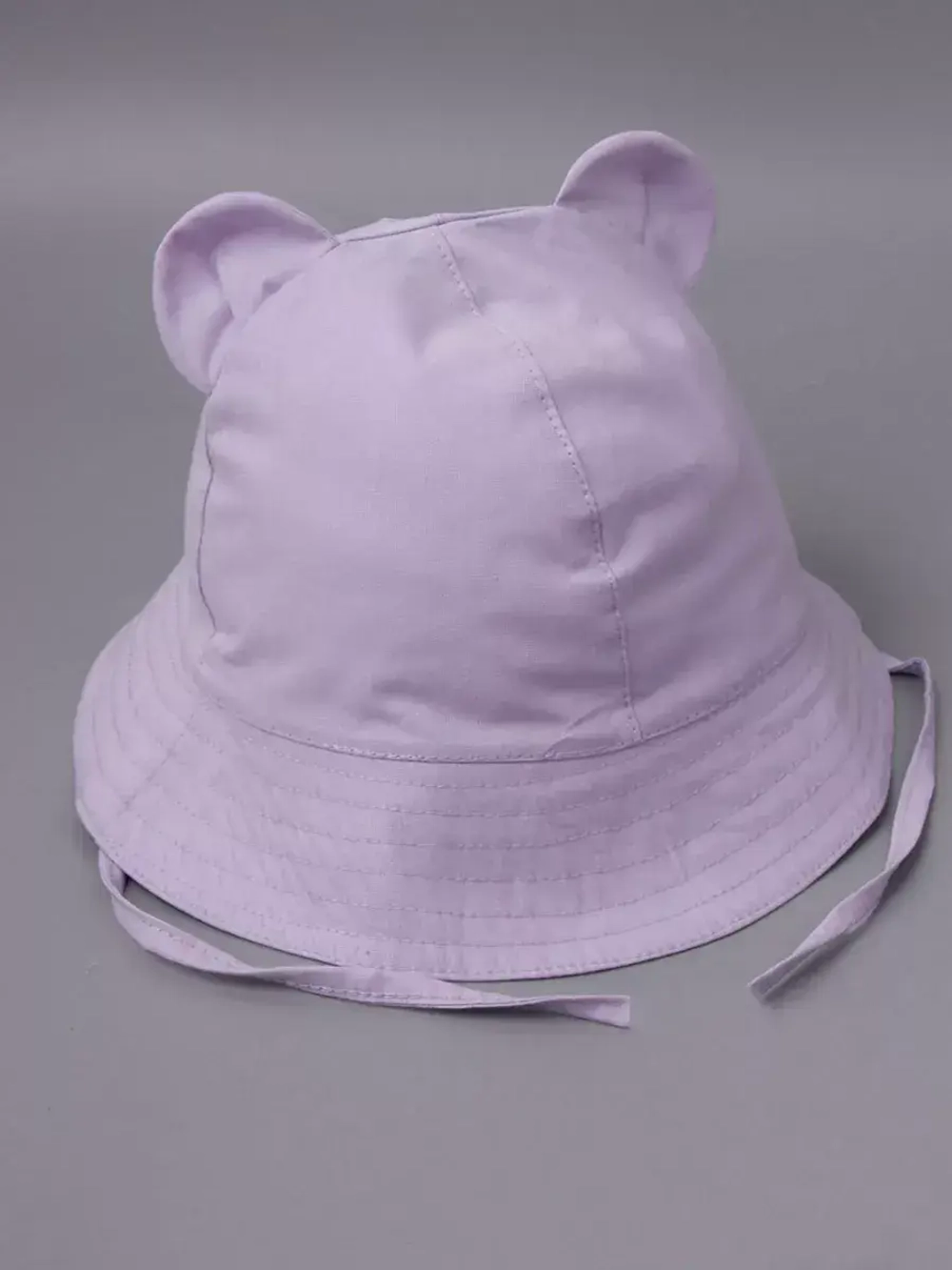 Детская фиолетовая панама на завязках пляжная