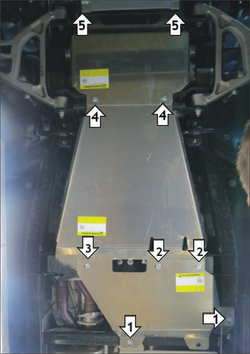 Защита алюминиевая 5 мм Д; ПДф;КПП, РК Ford F-150 2017-2021 MOTODOR.30710