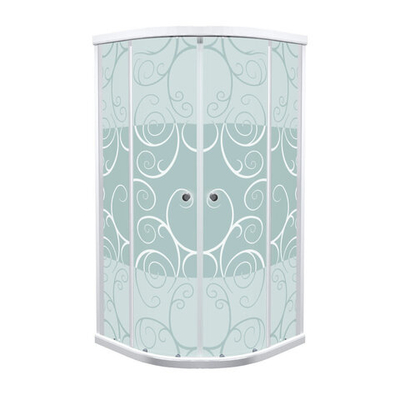 Душевая кабина "Стандарт 90*90 Б" 1/4 круга, глуб. подд., Аква, Узоры, Белый, ДН4 (9 мест+сифон D50мм)