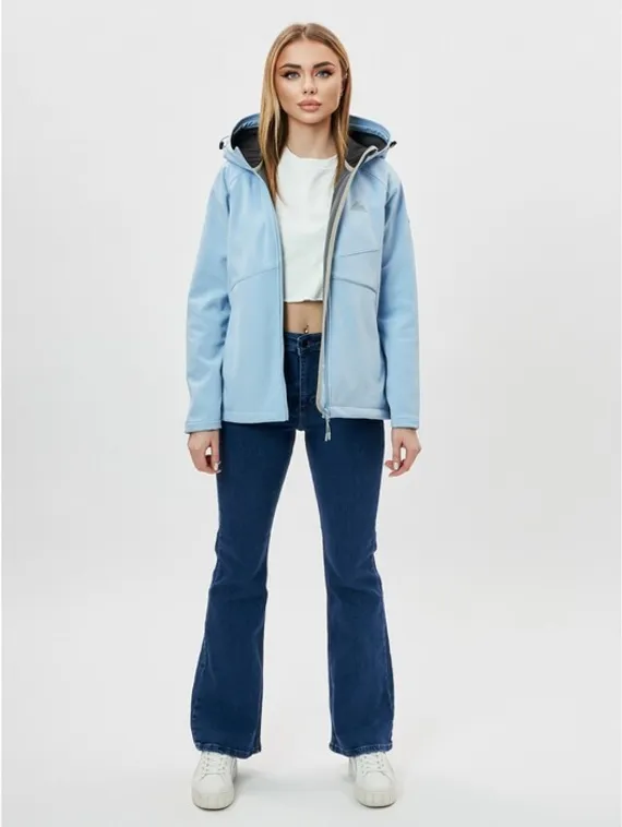 Ветровка женская softshell голубого цвета, размер 48