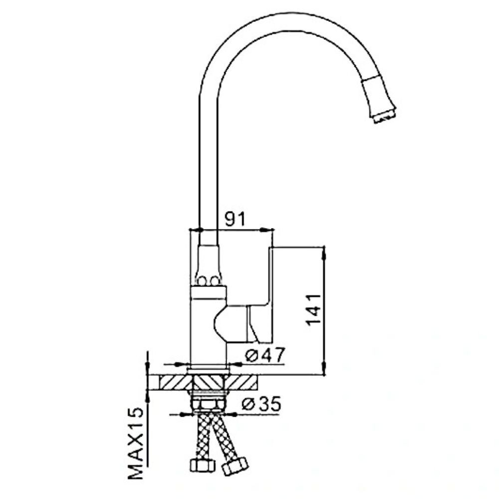 Смеситель для кухни, Frap, гибк излив, с картриджем, красн, F4043