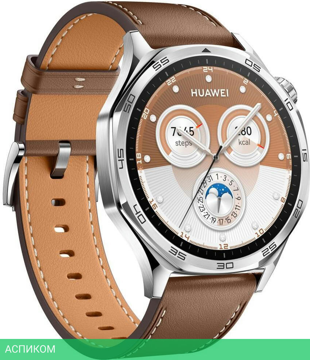 Умные часы Huawei Watch GT 5 46мм VLI-B19 Brown Composite Leather Strap (55020DGK)